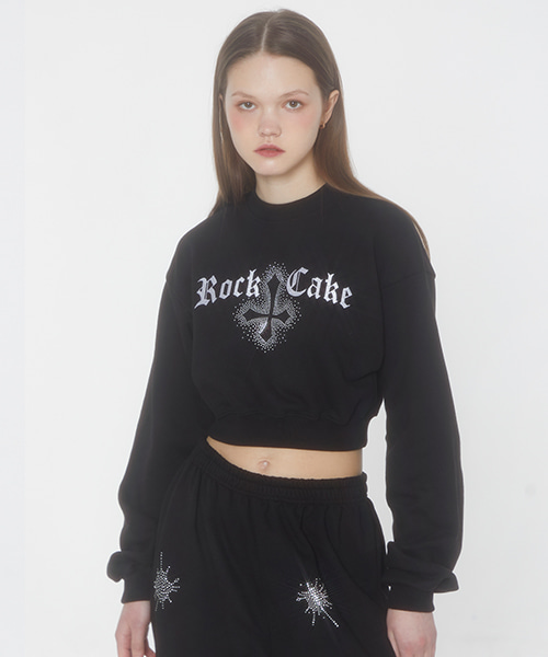 Cross Crop Sweatshirt - Black