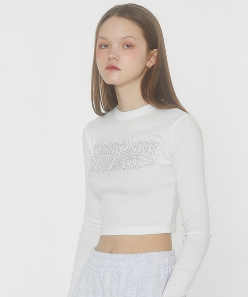 Queen Cropped Long Sleeve - White