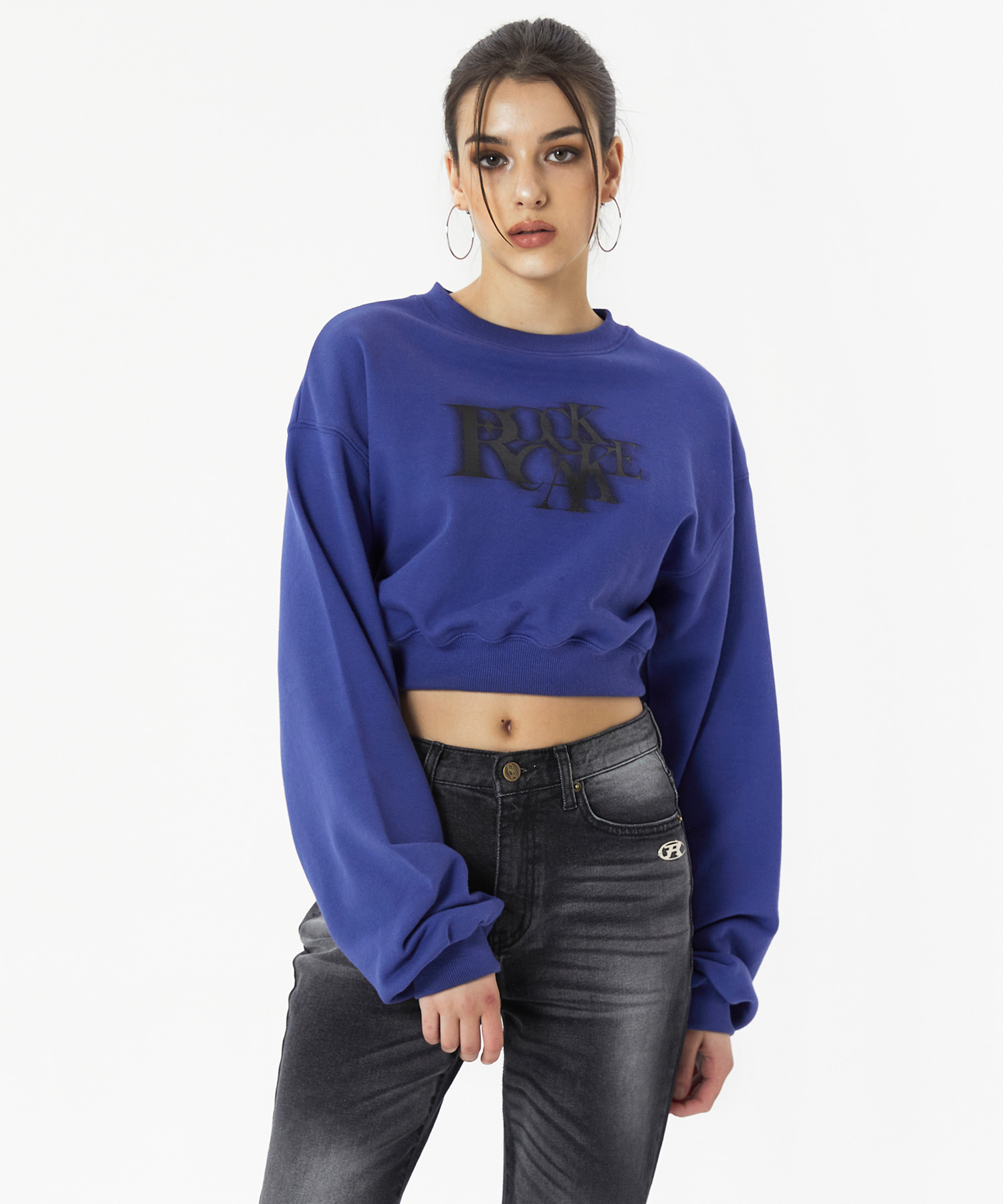 Spread Crop Sweatshirt - Blue Purple