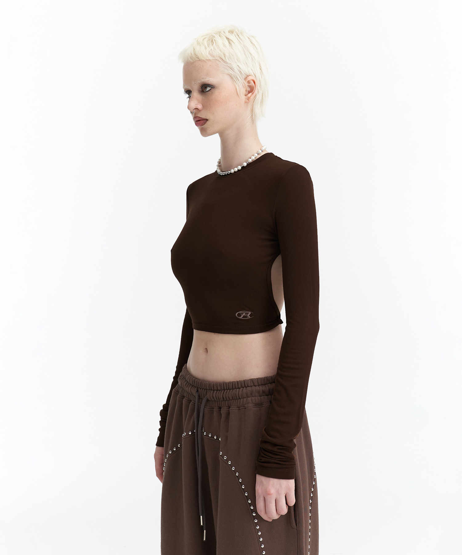 Backless Strap Top - Brown