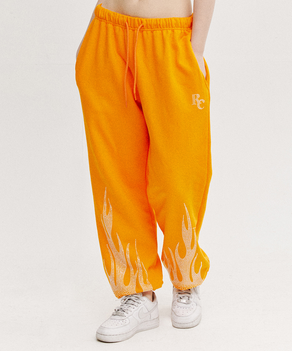 Flame Jogger Pants - Orange